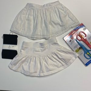 Tiny Notes food shears Baby Gap tights skirt skort